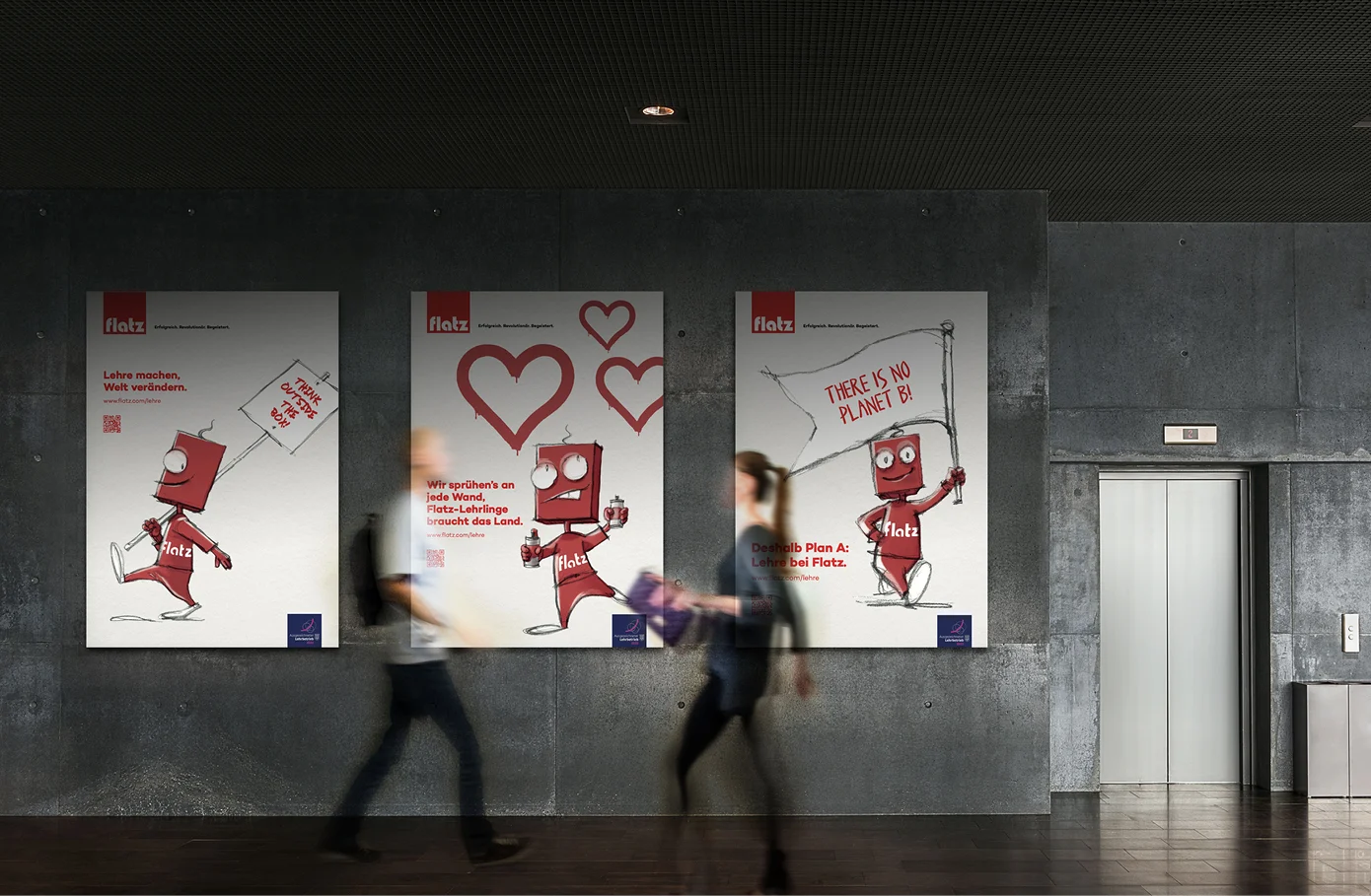 Zurgams Flatz Lehrlingskampagne Posterwand