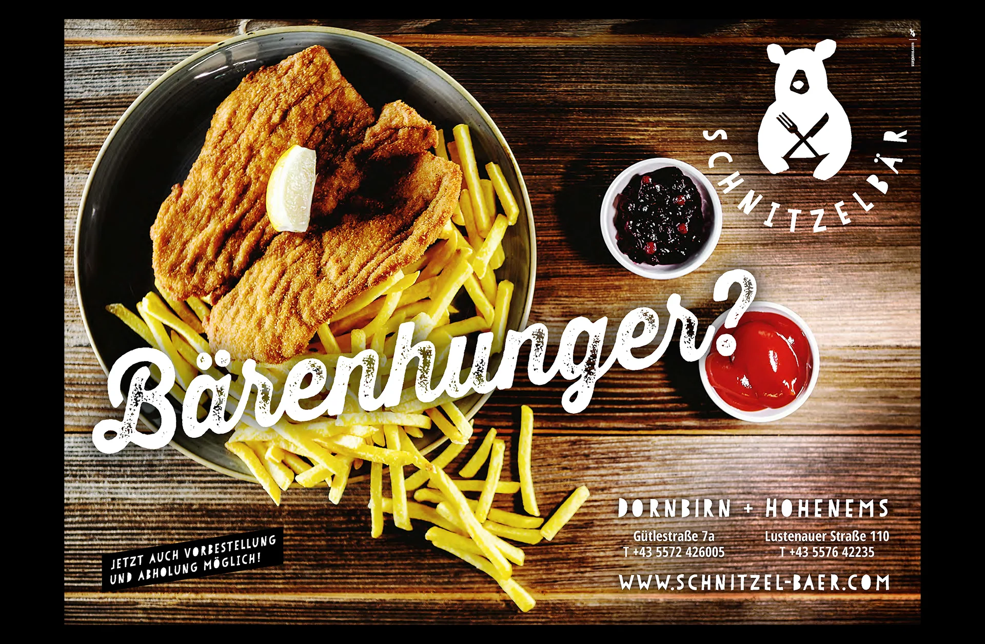 Zurgams Schnitzelbaer Kampagne Grossflaeche Dornbirn