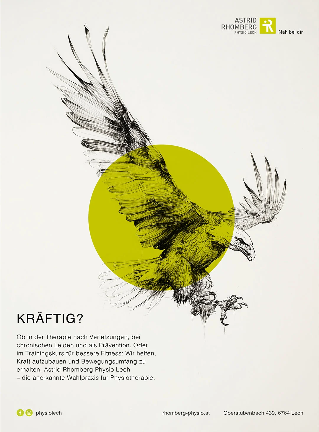 Zurgams Physio Lech Astrid Rhomberg Imagekampagne Adler Poster