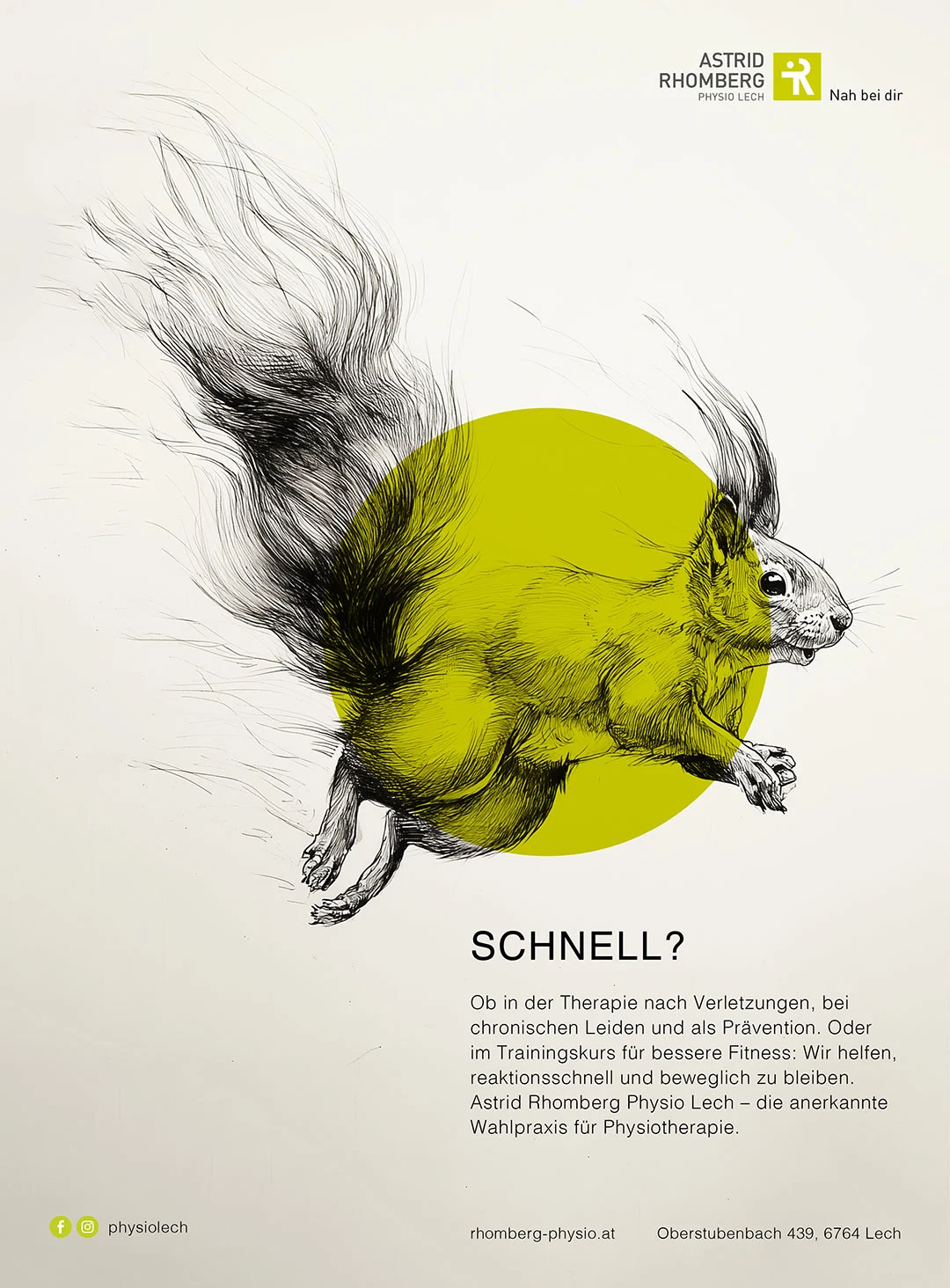 Zurgams Physio Lech Astrid Rhomberg Imagekampagne Eichhoernchen